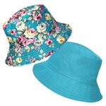 TOSKATOK UPF 50+ Reversible Floral Cotton Sun Hat