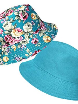 TOSKATOK UPF 50+ Reversible Floral Cotton Sun Hat
