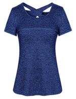 iClosam Women's Short Sleeve Yoga T-Shirt for Running