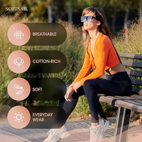 SOFTSAIL Women's High Waist Cotton Leggings