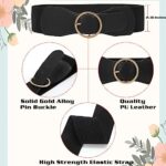 WERFORU 2 Pack Women Elastic Belts with Gold O Ring Buckle