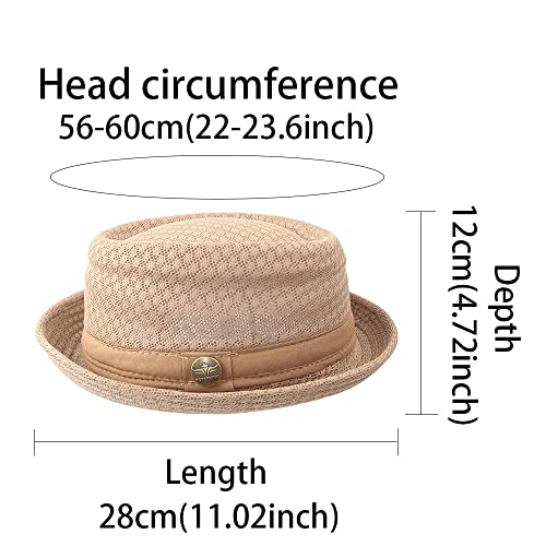 HunterBee 2 pcs Women Ladies Mesh Straw Fedora Hat