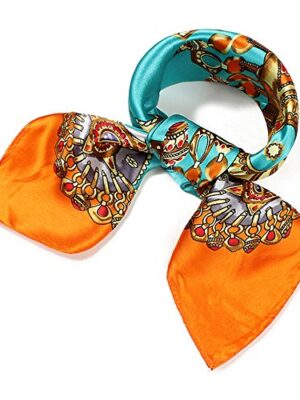 QBSM Womens 60cm Satin Silk Formal Square Neck Scarf