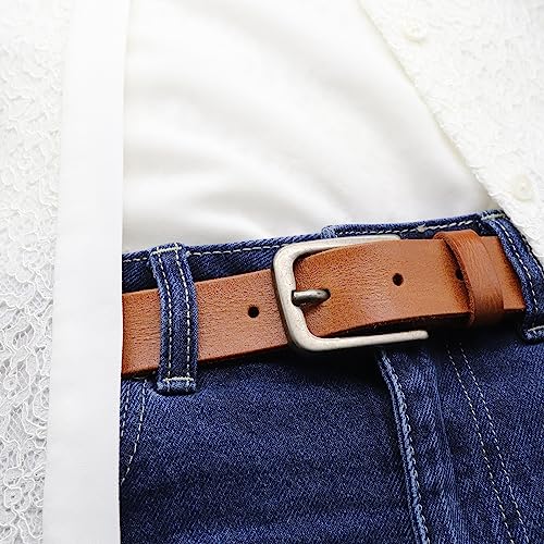 Deneau London Women's Leather Belt, Handmade, Vintage Style