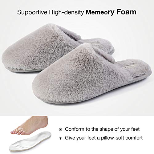 Snug Leaves Ladies' Fluffy Memory Foam Slippers