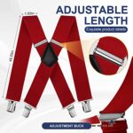 LoonTien Men's Elastic X-Shape Trouser Braces, 4 Clips
