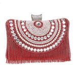 BDXMKS Women Tassel Evening Bag Diamond Beads Clutch