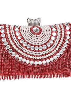 BDXMKS Women Tassel Evening Bag Diamond Beads Clutch