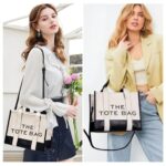 Gflyyue Women's Large PU Leather Tote Bag with Strap