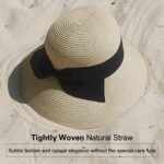 Comhats Women's Foldable Straw Sun Hat UPF 50