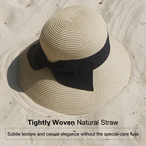 Comhats Women's Foldable Straw Sun Hat UPF 50