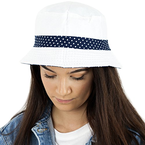 TOSKATOK® UPF 50+ Reversible Cotton Polka Dot Sun Hat