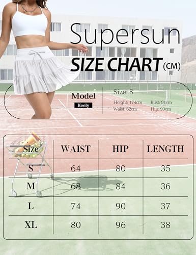 SUPERSUN Women's Yoga Skort with Pockets High Waist