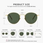 SUNGAIT Vintage Polarized Round Metal Sunglasses