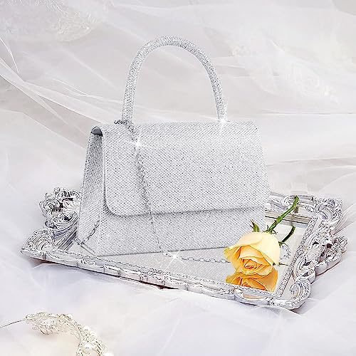 Larcenciel Sparkly Women's Clutch with Detachable Chain