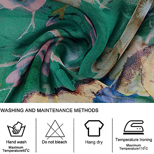 BLURBE Floral Print Chiffon Scarf - Lightweight