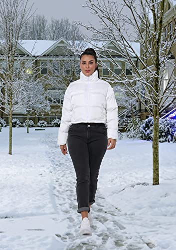Hujoin Women's Lightweight Winter Crop Puffer Jacket