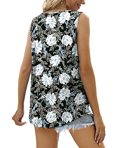 Aokosor Women's Square Neck Pleated Sleeveless Top