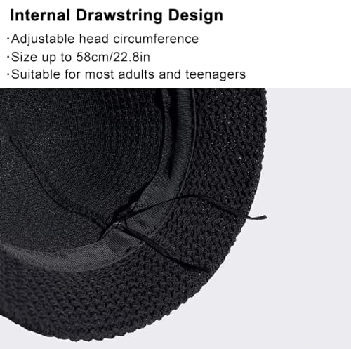 Malaxlx Womens Mesh Woven UV Protection Bucket Hat