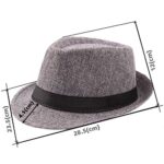 TOPJIAO Unisex Wool Blend Fedora Hat, Wide Brim, UV Protection
