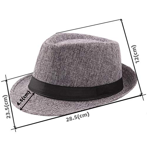 TOPJIAO Unisex Wool Blend Fedora Hat, Wide Brim, UV Protection