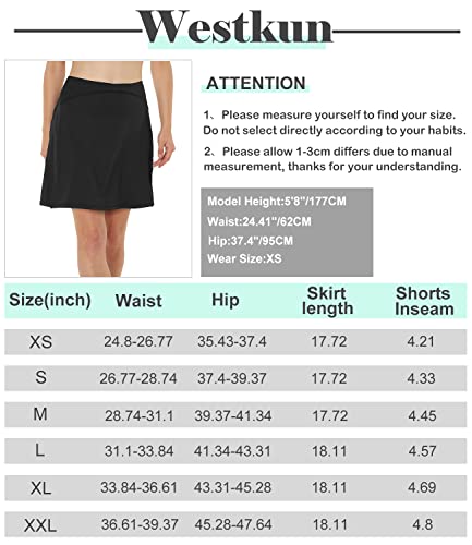 Westkun Women's Modest Sports Skort with Pockets