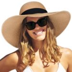 FURTALK Women's UPF 50 Foldable Wide Brim Straw Hat