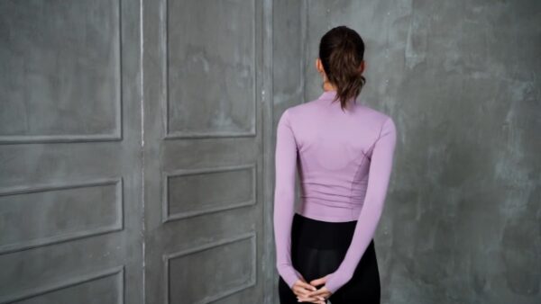 IECCP Womens Long Sleeve Yoga Crop Top with Thumb Holes