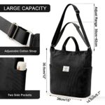 KALIDI Corduroy Hobo Bag with Zipper, Large Capacity