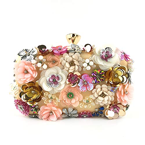 Jywmsc Women's Flower Clutch with Chain Strap