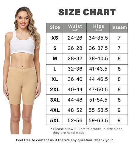 wirarpa Ladies Anti Chafing Cotton Cycling Shorts 4 Pack