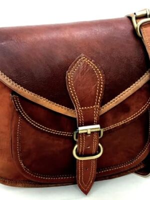 Firu Handmade Vintage Brown Leather Crossbody Bag