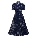 Wellwits Women's Polka Dots Pleated Midi Dress
