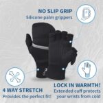 TrailHeads Convertible Running Mittens for Women, Black