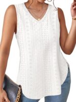 Aokosor Women's V Neck Sleeveless Summer Tank Top