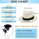 GEMVIE 2Pcs Summer Straw Panama Hat for Women & Men