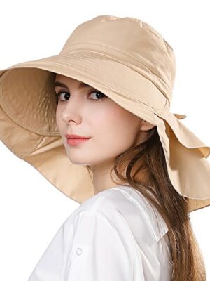 Comhats Wide Brim UV Protection Cotton Sun Hat for Women