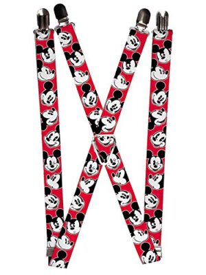 Mickey Mouse Expressions Suspenders - Red/Black/White