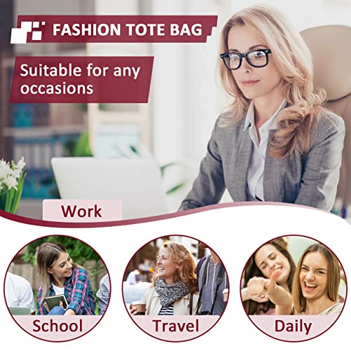 VASCHY Women's PU Leather Handbag, Triple Compartments