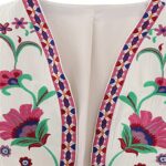 Vintage Floral Embroidered Crop Vest - Women's
