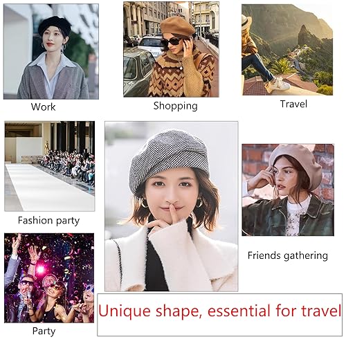 WANYI Vintage Korean Style Women's Winter Beret Hat