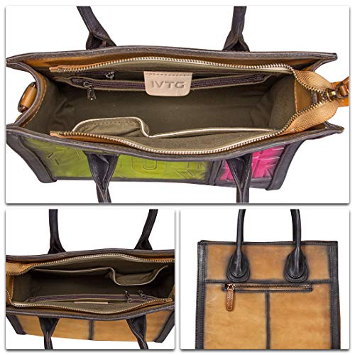 IVTG Leather Top Handle Bags for Women - Vintage Crossbody