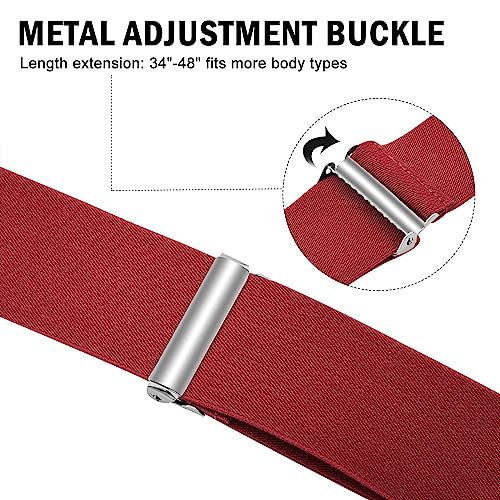 FACATH 5cm Wide X-Shaped Heavy Duty Suspenders with Clips
