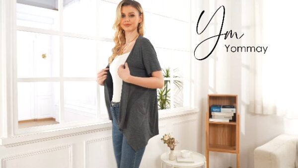 Yommay Ladies Long Sleeve Lightweight Cardigan with Pocket