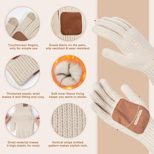 FISFET Women's Winter Hat, Scarf & Gloves Set, Fleece Lined