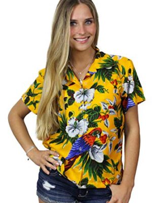 King Kameha Men's Casual Hawaiian Shirt with Flames