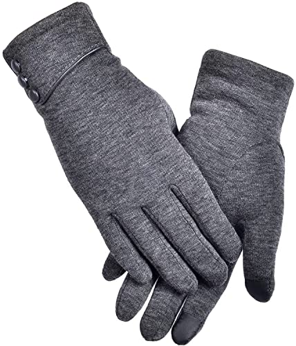 Outrip Women's Winter Touchscreen Gloves (Gray, M)