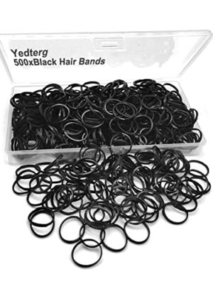 Black Elastic Hair Bands, Yedtreg 500pcs with Box