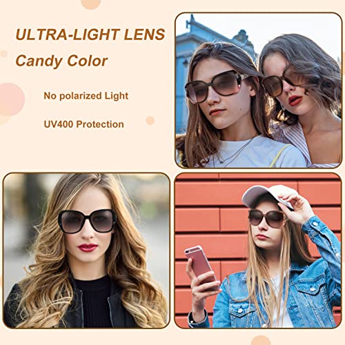 Firtink 4 Pcs Women Large UV 400 Polarized Sunglasses