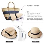 Comhats Women's Foldable Straw Sun Hat UPF 50